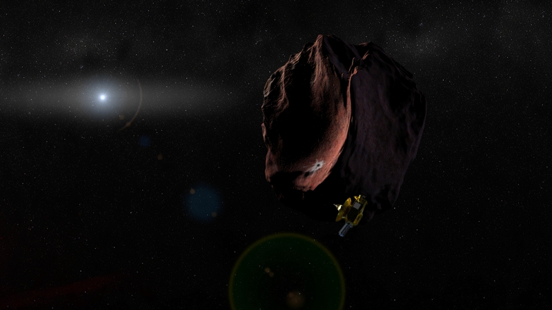 Художественное видение зонда New Horizons, пролетающего мимо Ultima Thule